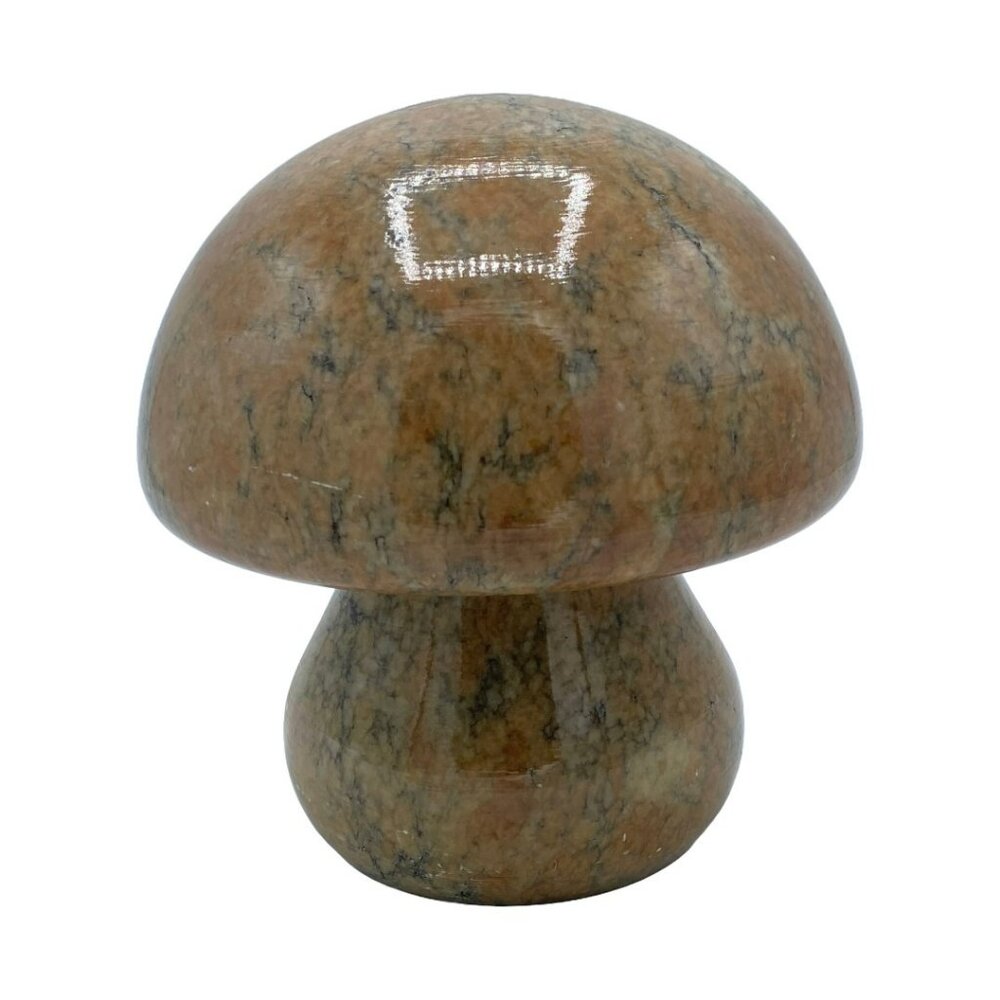 Vintage MCM Mushroom Bookend Natural Stone Polished Granite Handmade *Has Wear*